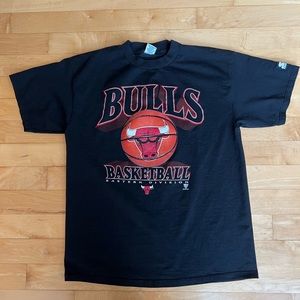 Vintage 90s Starter Chicago Bulls T Shirt NBA Eastern Division Sz Large USA Made